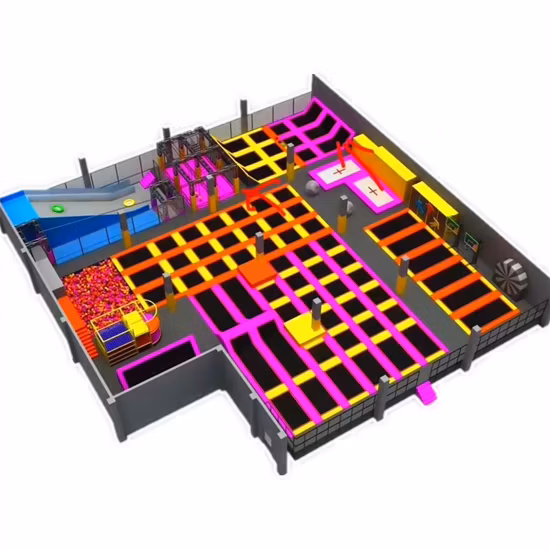 Gymnastique pour adultes à l'intérieur de l'équipement de parc de trampoline pour aire de jeux pour enfants